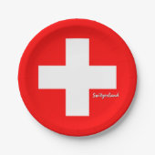 Zwitserse vlag borden, feest, sport, Zwitserland Papieren Bordje (Voorkant)