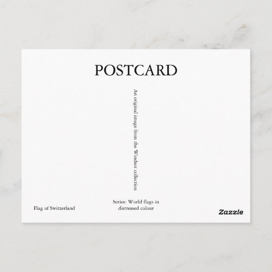 Zwitserse vlag briefkaart (Achterkant)