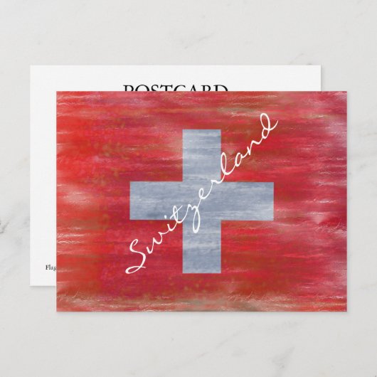 Zwitserse vlag briefkaart (Voorkant / Achterkant)