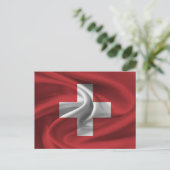 Zwitserse vlag briefkaart (Staand voorkant)