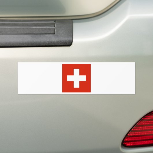 Zwitserse vlag bumpersticker (Op auto)
