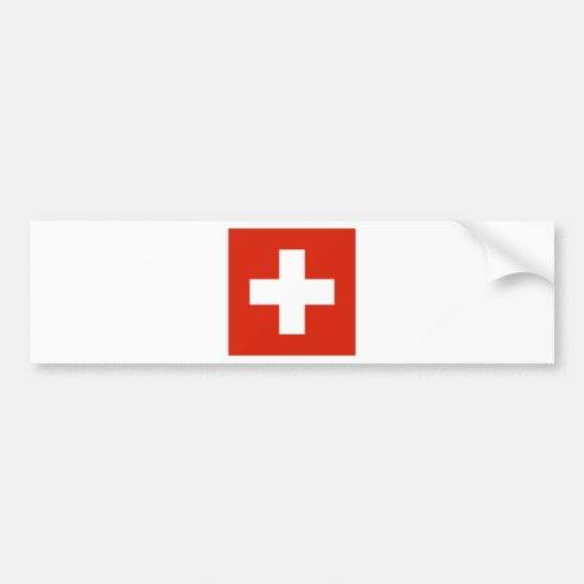 Zwitserse vlag bumpersticker (Voorkant)