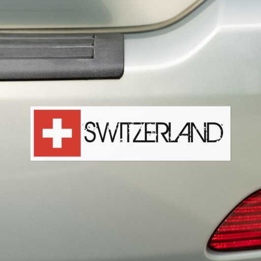 Zwitserse vlag bumpersticker (Op auto)