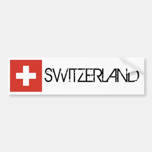 Zwitserse vlag bumpersticker (Voorkant)