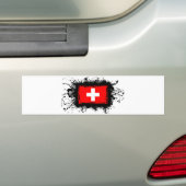 Zwitserse vlag bumpersticker (Op auto)