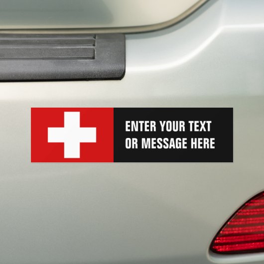 Zwitserse vlag bumpersticker (Op auto)
