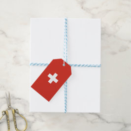 Zwitserse vlag cadeaulabel