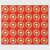 Zwitserse vlag cadeaupapier (Vlak)