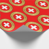 Zwitserse vlag cadeaupapier (Hoek)