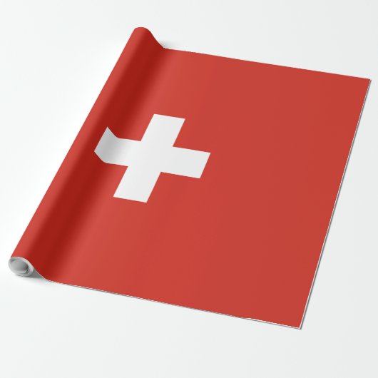 Zwitserse vlag cadeaupapier (Uitgerold)