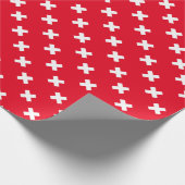Zwitserse vlag cadeaupapier (Hoek)
