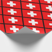 Zwitserse vlag cadeaupapier (Hoek)