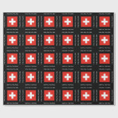 Zwitserse vlag cadeaupapier (Vlak)