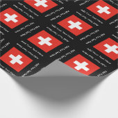 Zwitserse vlag cadeaupapier (Hoek)