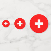 Zwitserse vlag confetti (Achterkanten)