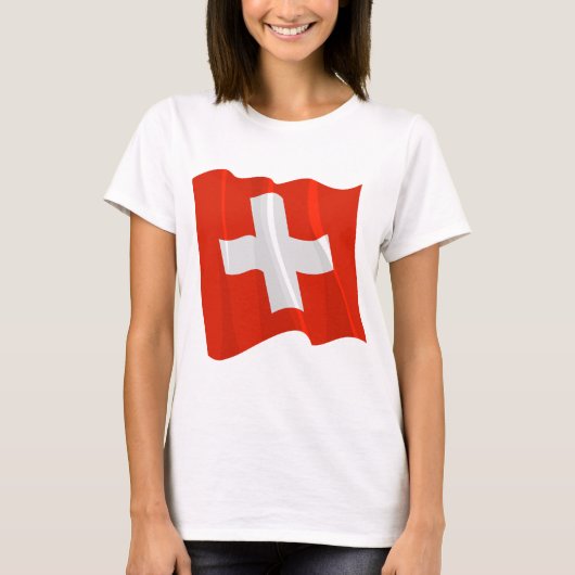 Zwitserse Vlag Dames T-Shirt (Voorkant)