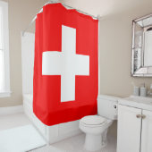 Zwitserse vlag douchegordijn (In situ)