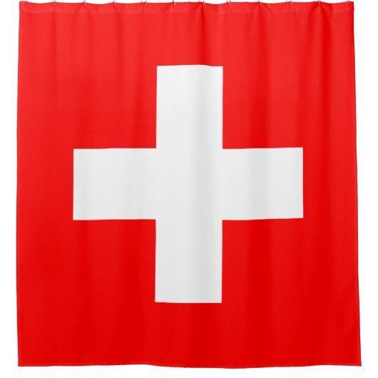 Zwitserse vlag douchegordijn (Voorkant)