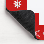 Zwitserse vlag en edelweiss 2 muismat (Hoek)