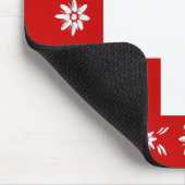 Zwitserse vlag en edelweiss 2 muismat (Hoek)