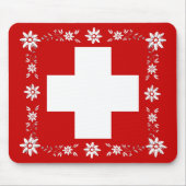 Zwitserse vlag en edelweiss 2 muismat (Voorkant)