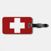 Zwitserse vlag en edelweiss bagagelabel (Achterkant horizontaal)