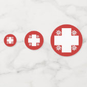 Zwitserse vlag en edelweiss confetti (Voorkanten)