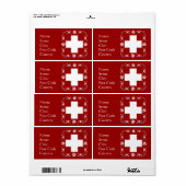 Zwitserse vlag en edelweiss etiket (Full Sheet)