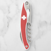 Zwitserse vlag en edelweiss kurkentrekker (Achterkant)