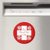 Zwitserse vlag en edelweiss magneet (Insitu (Vaatwasser))