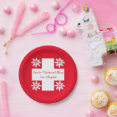 Zwitserse vlag en edelweiss papieren bordje (Feest)