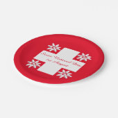 Zwitserse vlag en edelweiss papieren bordje (Gekanteld)