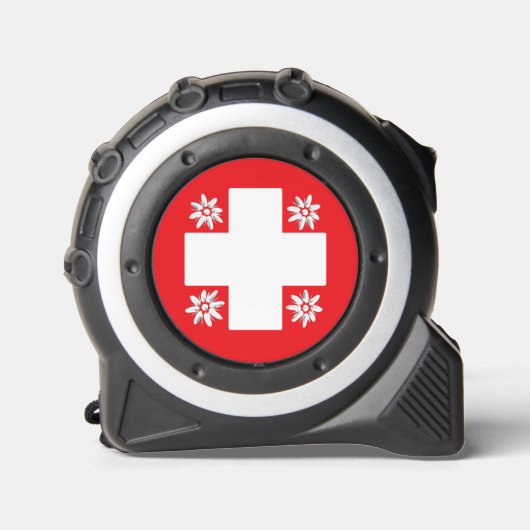 Zwitserse vlag en edelweiss rolmaat (Voorkant)