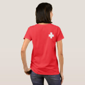 Zwitserse vlag en edelweiss t-shirt (Achterkant volledig)