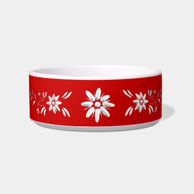 Zwitserse vlag en edelweiss voerbakje (Rechts)