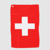 Zwitserse vlag en golf Zwitserland/sport Zürich Golfhanddoek (Voorkant)
