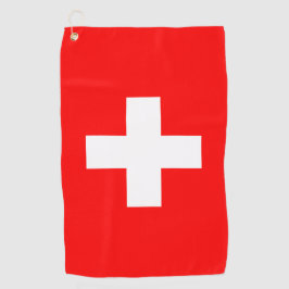 Zwitserse vlag en golf Zwitserland/sport Zürich Golfhanddoek