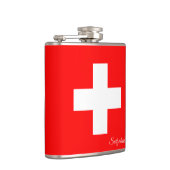 Zwitserse vlag en vakantie Zwitserland/sportfans Heupfles (Rechts)