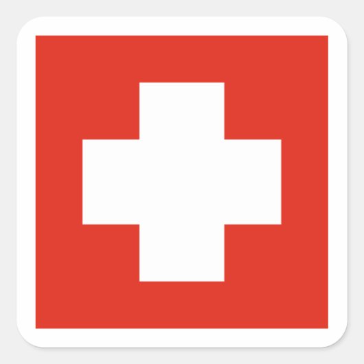 Zwitserse vlag en Zwitserland Vierkante Sticker (Voorkant)