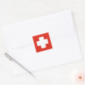 Zwitserse vlag en Zwitserland Vierkante Sticker (Envelop)