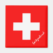 Zwitserse vlag en Zwitserse vakantie/sportfans Magneet (Voorkant)