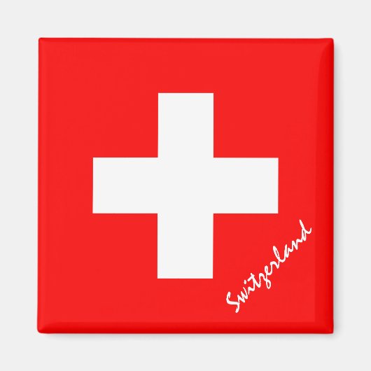 Zwitserse vlag en Zwitserse vakantie/sportfans Magneet (Voorkant)