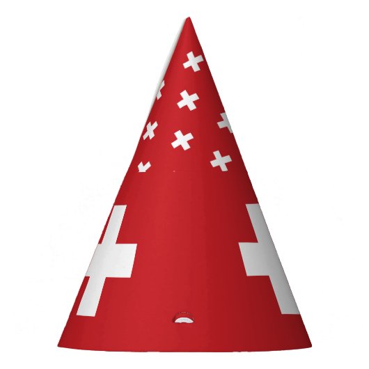 Zwitserse vlag feesthoedjes (Links)