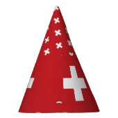 Zwitserse vlag feesthoedjes (Rechts)