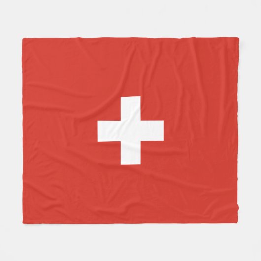 Zwitserse vlag fleece deken (Voorkant (Horizontaal))