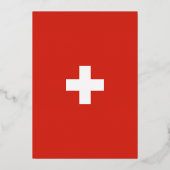 Zwitserse vlag folie uitnodiging (Voorkant)