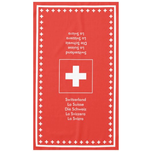 Zwitserse vlag - Fondue Cheese Party Dinner Tafelkleed (Voorkant)