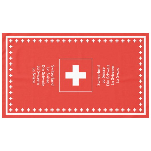 Zwitserse vlag - Fondue Cheese Party Dinner Tafelkleed (Voorkant (Horizontaal))