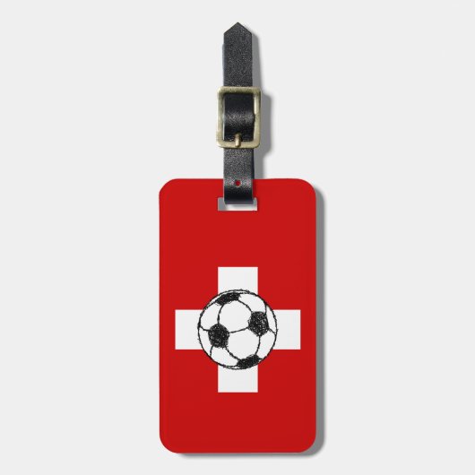 Zwitserse vlag | Footballs bol Bagagelabel (Voorkant verticaal)