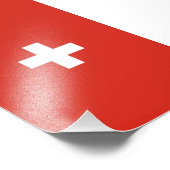 Zwitserse vlag foto afdruk (Hoek)